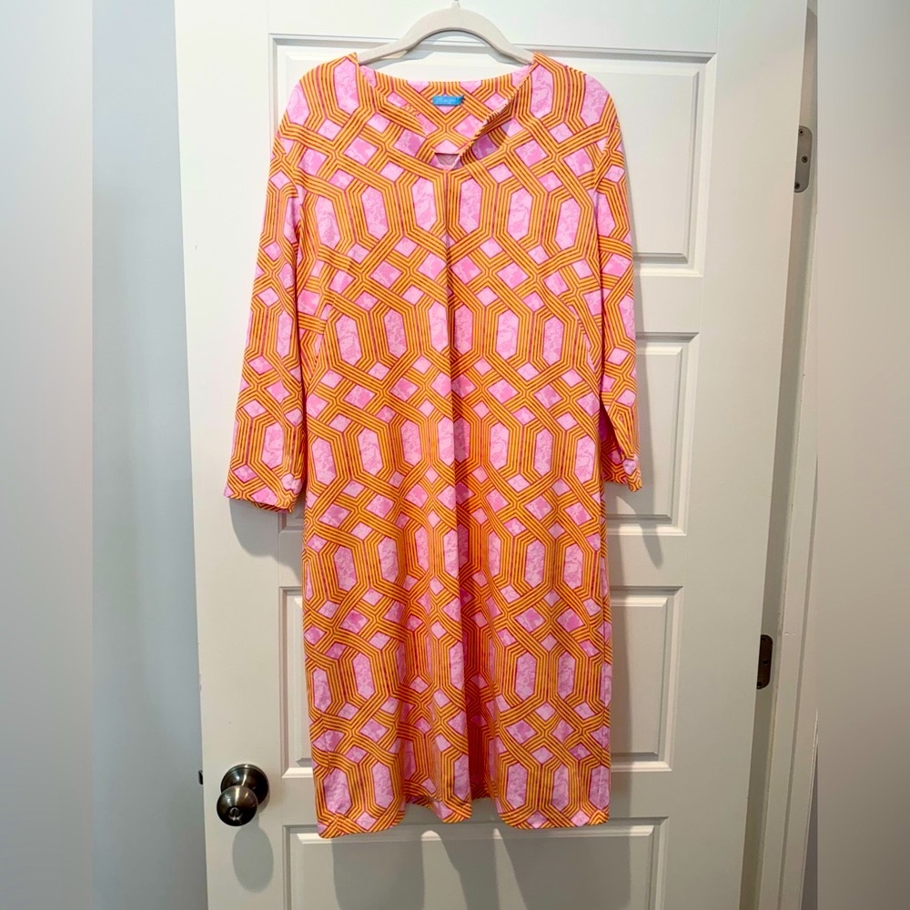 J. McLaughlin XL Pink/Orange Patterned Dress